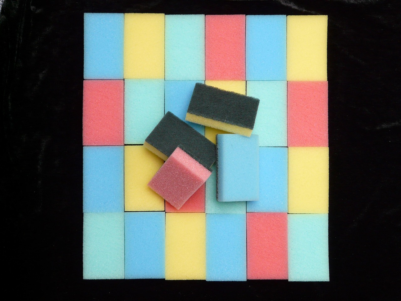 services-01 sponge, sponges, clean, multicoloured, lots, variety, new, to clean, template, runaway, art, numerous, collection, services, to dye, scrub